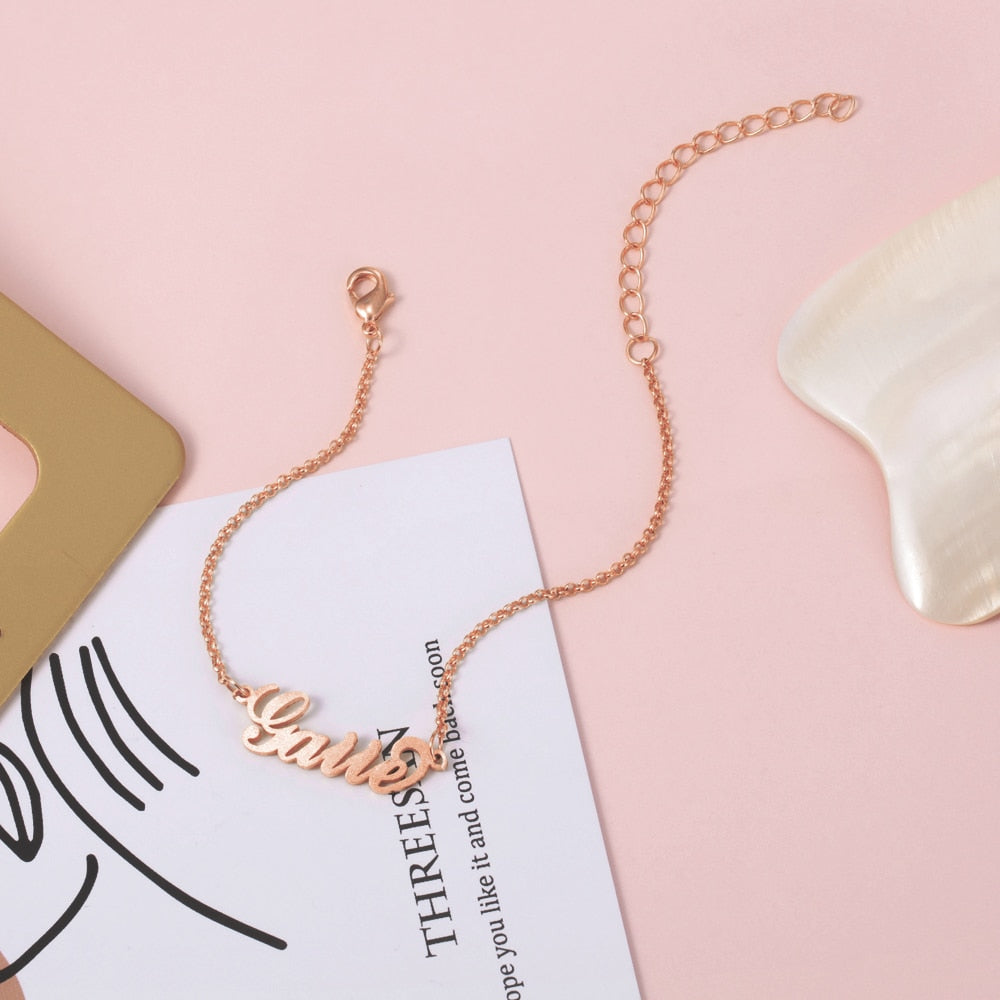 Customized Name Bracelets & Bangles for Women Personalized Letter Nameplate Adjustable Chain Bracelet Gift Jewelry-Florence Scovel