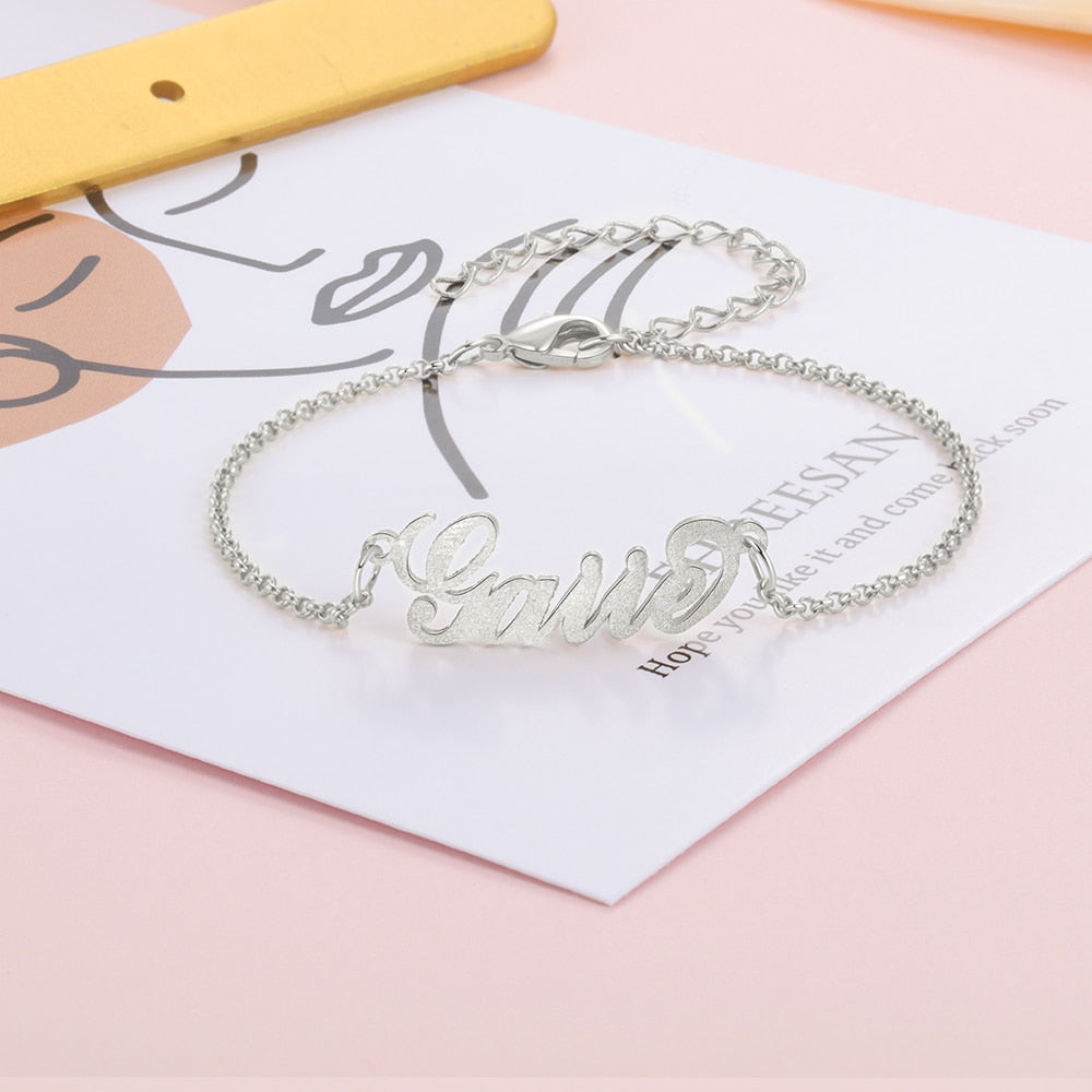 Customized Name Bracelets & Bangles for Women Personalized Letter Nameplate Adjustable Chain Bracelet Gift Jewelry-Florence Scovel