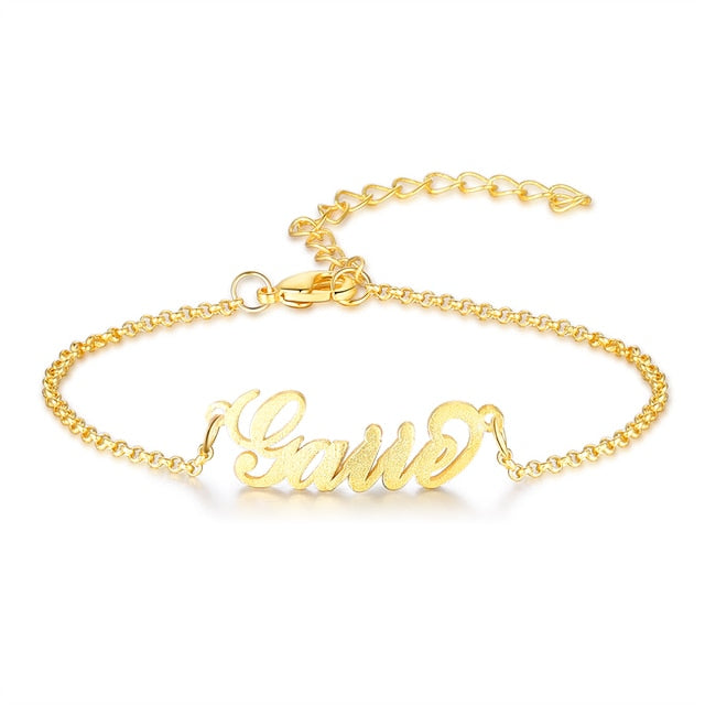 Customized Name Bracelets & Bangles for Women Personalized Letter Nameplate Adjustable Chain Bracelet Gift Jewelry-Florence Scovel