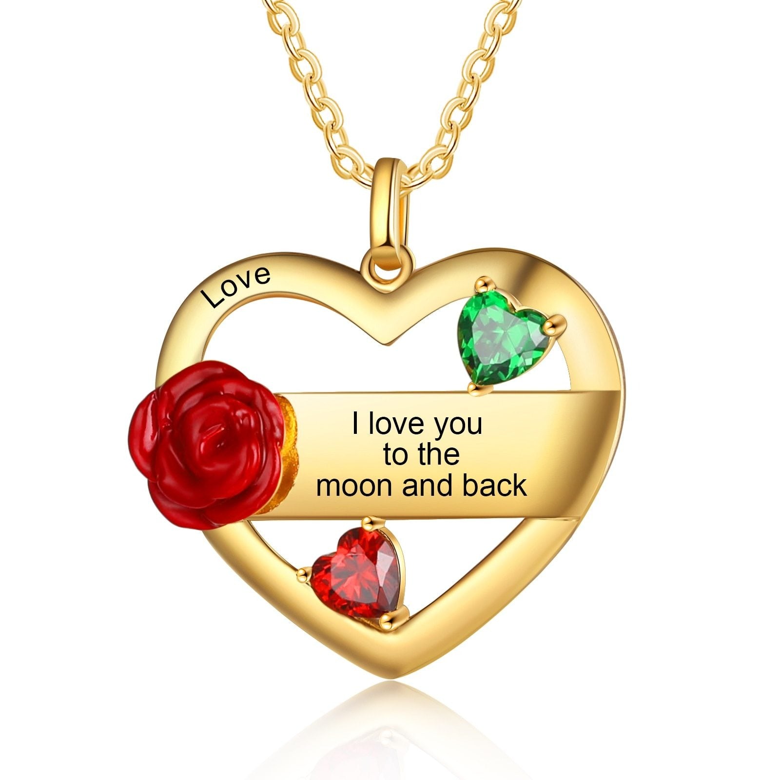 Customized Mother Necklace With Rose Flower Personalized-Florence Scovel