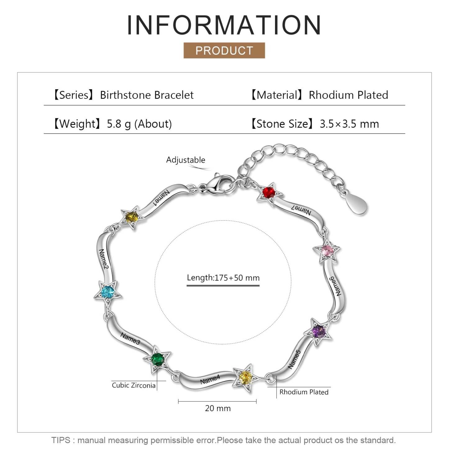 Customized  Name Engraving Mothers Bracelet Personalized Inlaid Birthstone Star Bracelets for Women Gift for Mom-Florence Scovel