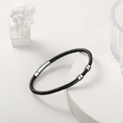 Customized 2 Name Leather Bracelets For Men-Florence Scovel