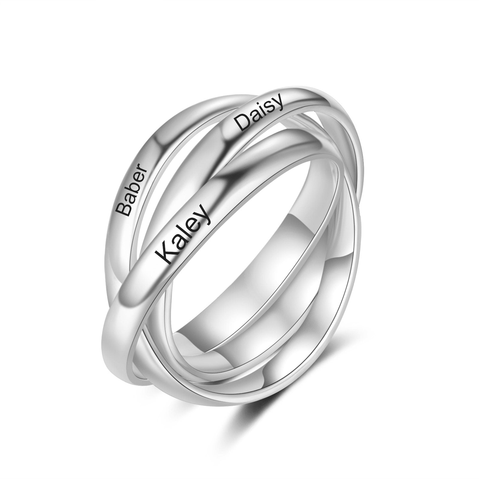 Personalized Engraving Name Stackable Rings for Women Customized Family Ring Gifts for Mother-Florence Scovel