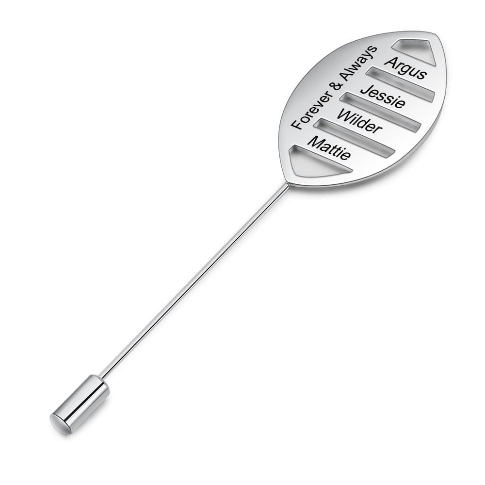 Customized Engraving Family Names Brooches for Women Personalized Brooch Jewelry New Year Anniversary Gifts-Florence Scovel