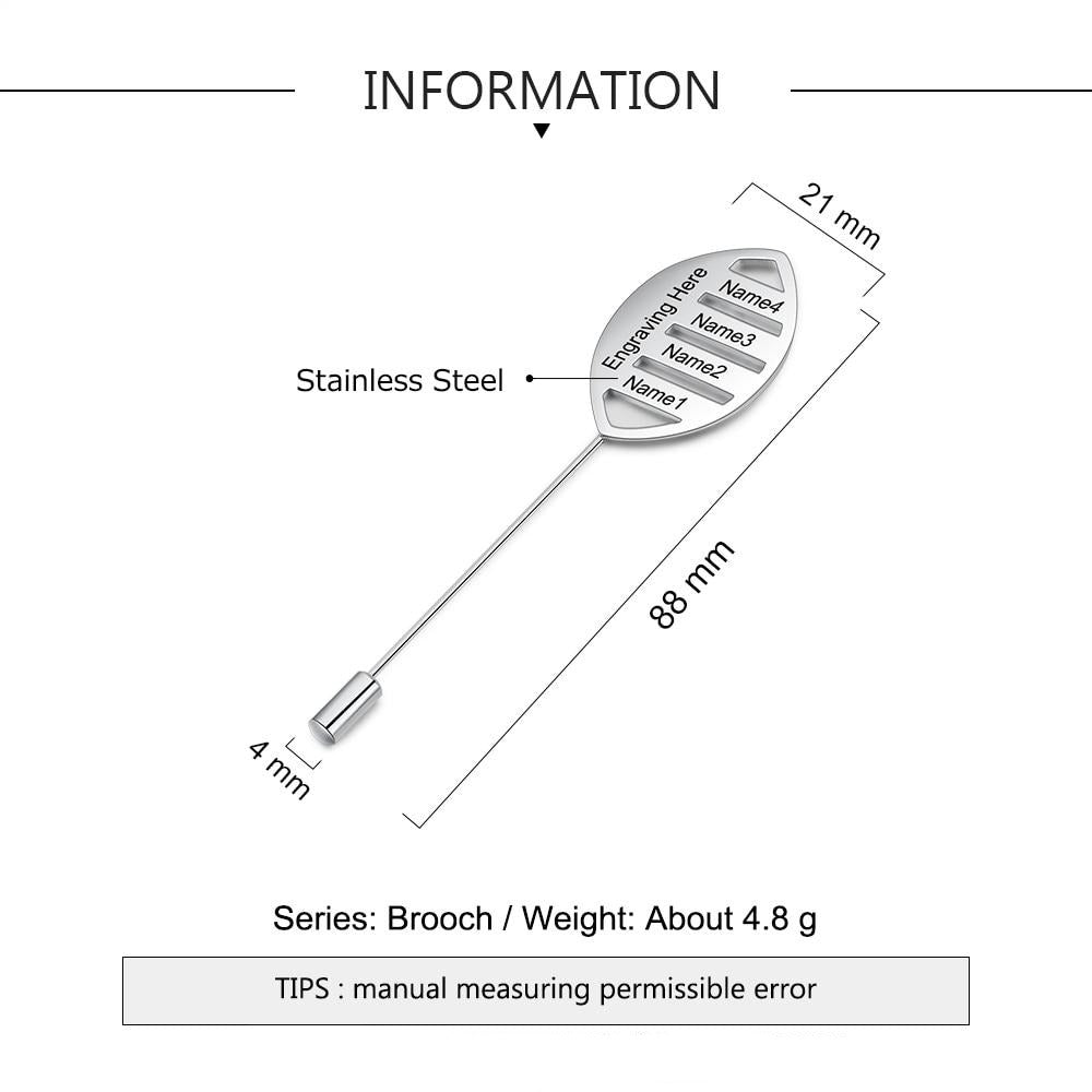 Customized Engraving Family Names Brooches for Women Personalized Brooch Jewelry New Year Anniversary Gifts-Florence Scovel