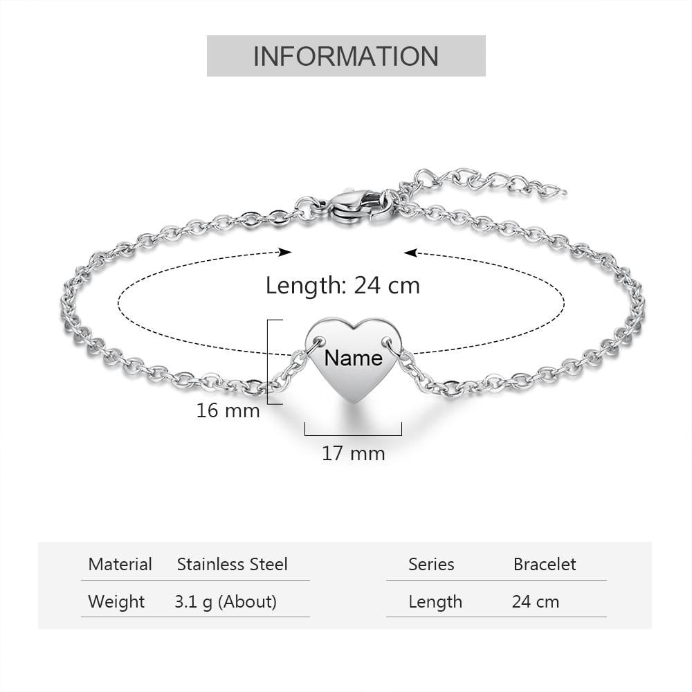 Customized Sister Heart Cutout Bracelet Set for Women Personalized Name Engraved Bracelet New Year Gift for Mother-Florence Scovel
