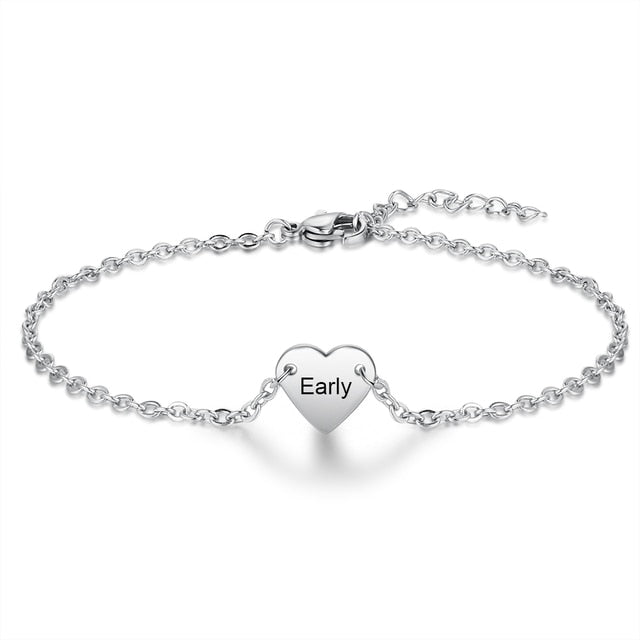 Customized Sister Heart Cutout Bracelet Set for Women Personalized Name Engraved Bracelet New Year Gift for Mother-Florence Scovel