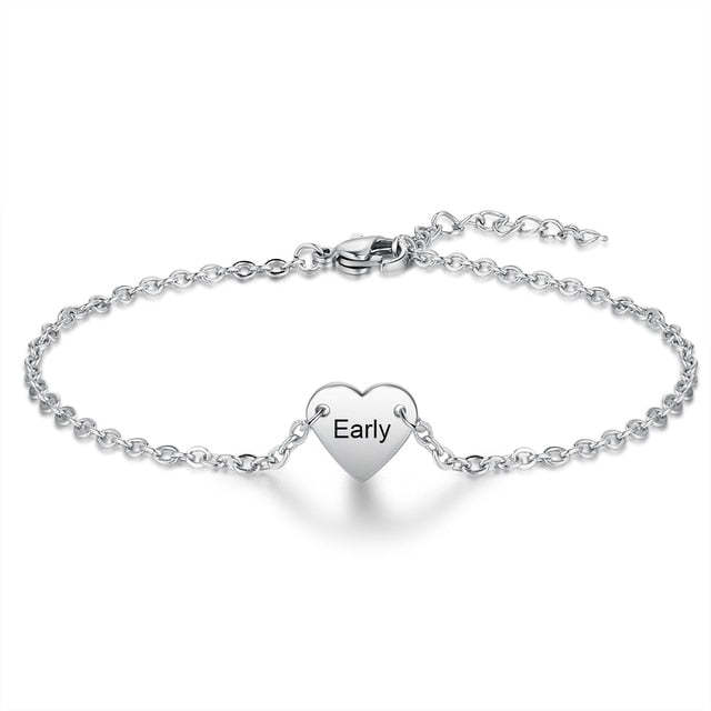 Customized Sister Heart Cutout Bracelet Set for Women Personalized Name Engraved Bracelet New Year Gift for Mother-Florence Scovel