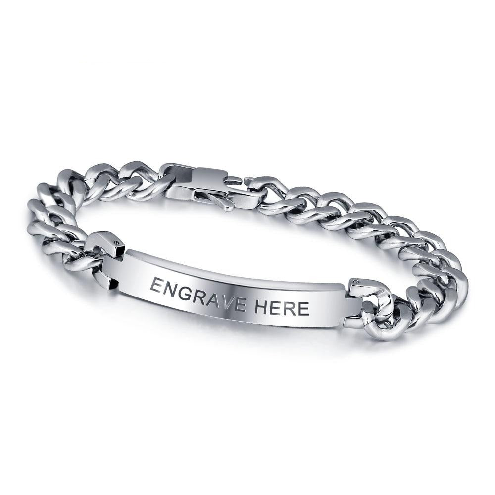 Personalized Engraved Titanium Steel Men Bracelet-Florence Scovel