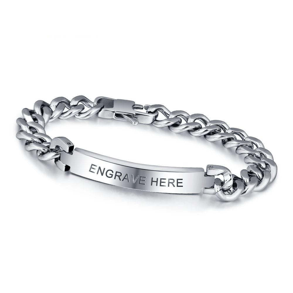 Personalized Engraved Titanium Steel Men Bracelet-Florence Scovel