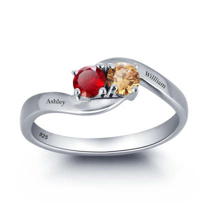 Personalized Love Promise Ring Simple 925 Sterling Silver Cubic Zirconia Ring Valentine's Day Gift-Florence Scovel