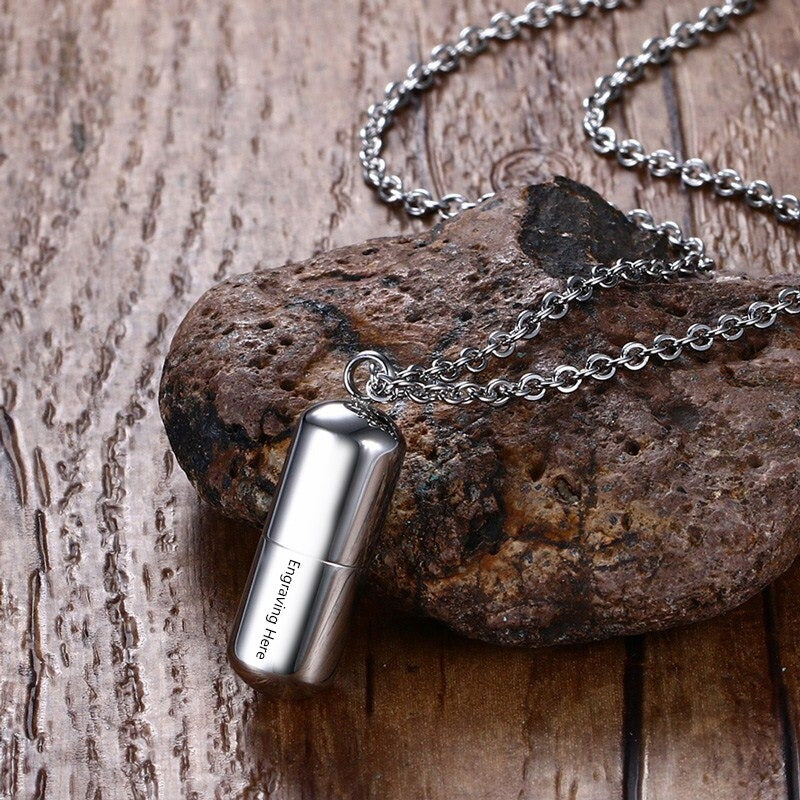 Pill-Shape Engraved Pendant-Florence Scovel