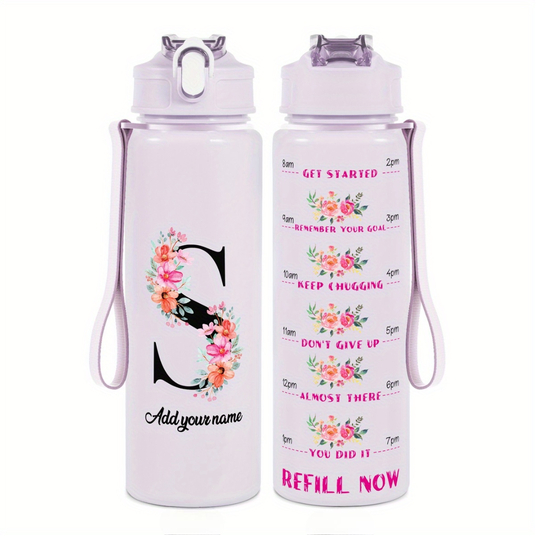 Personalized Water Tracker Bottle With Custom Name