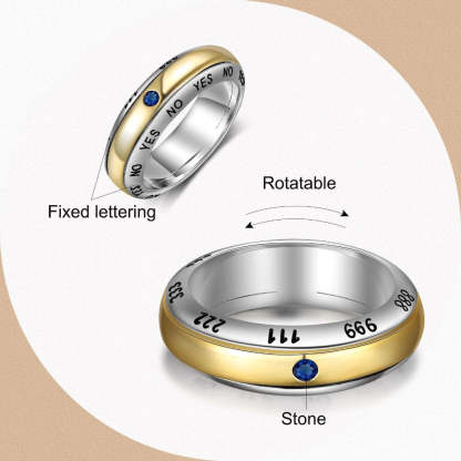 Silver & Gold Color Rotatable Birthstone Ring For Women-Florence Scovel