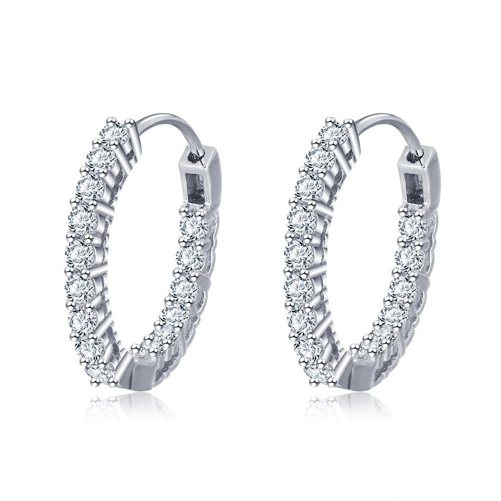 Trendy 925 Sterling Silver Hoop Earrings-Florence Scovel