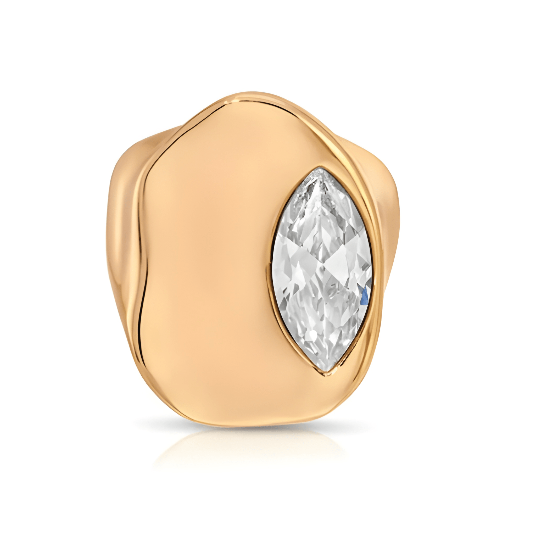 Liquid Crystal Statement Ring with Crystal Accent