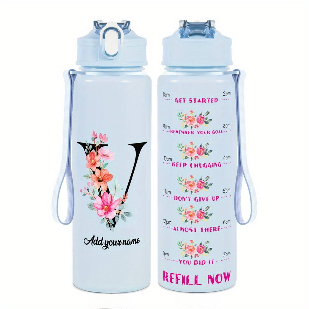 Personalized Water Tracker Bottle With Custom Name
