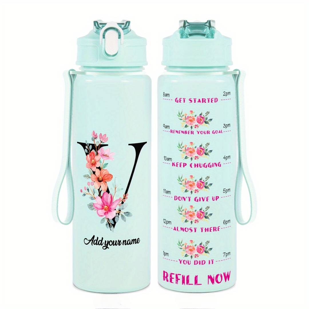 Personalized Water Tracker Bottle With Custom Name