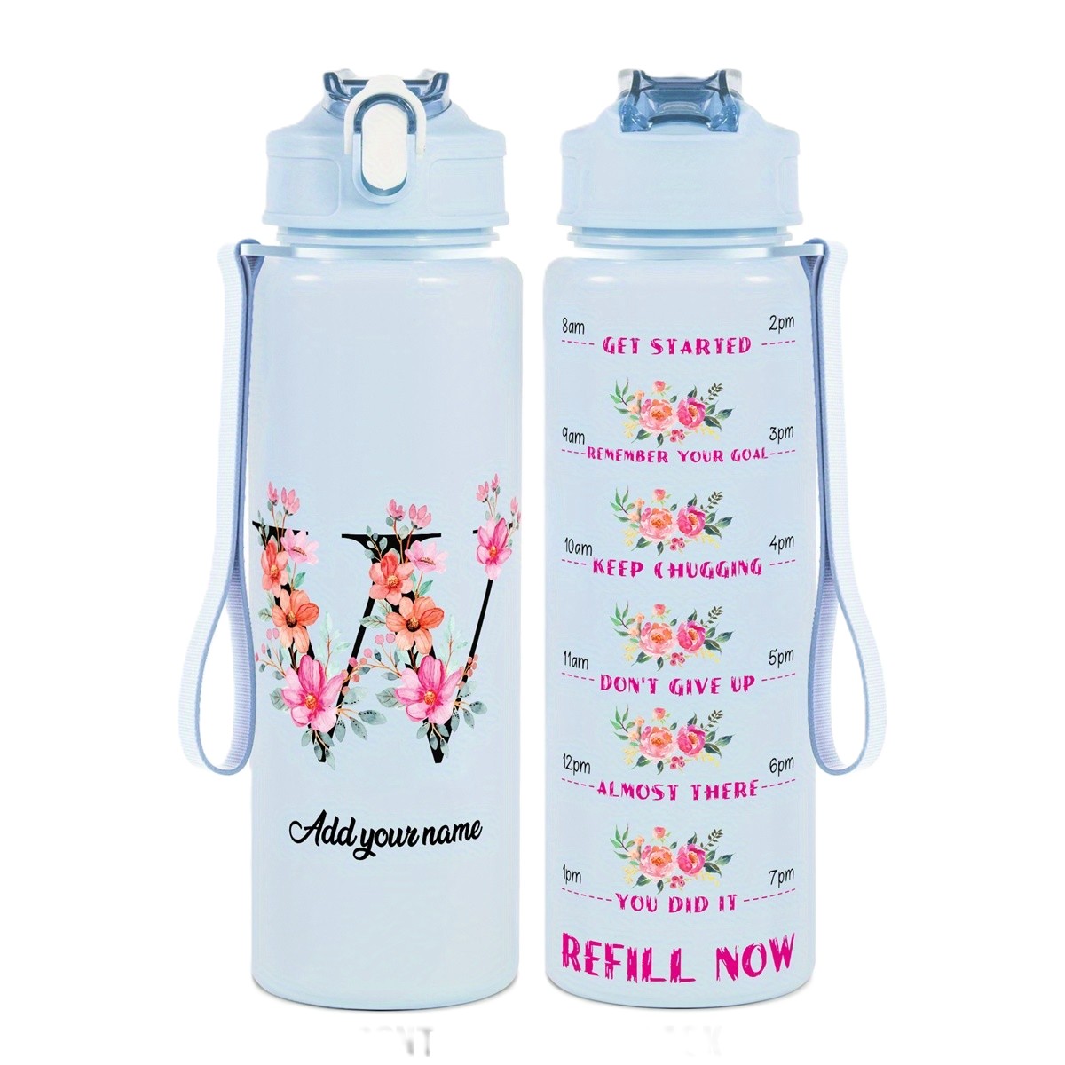 Personalized Water Tracker Bottle With Custom Name