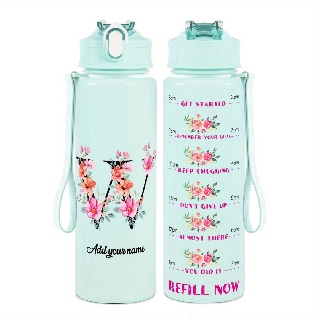 Personalized Water Tracker Bottle With Custom Name