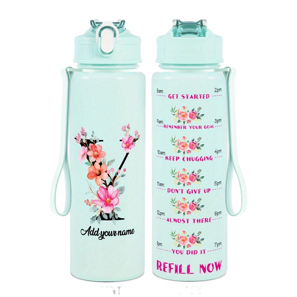 Personalized Water Tracker Bottle With Custom Name