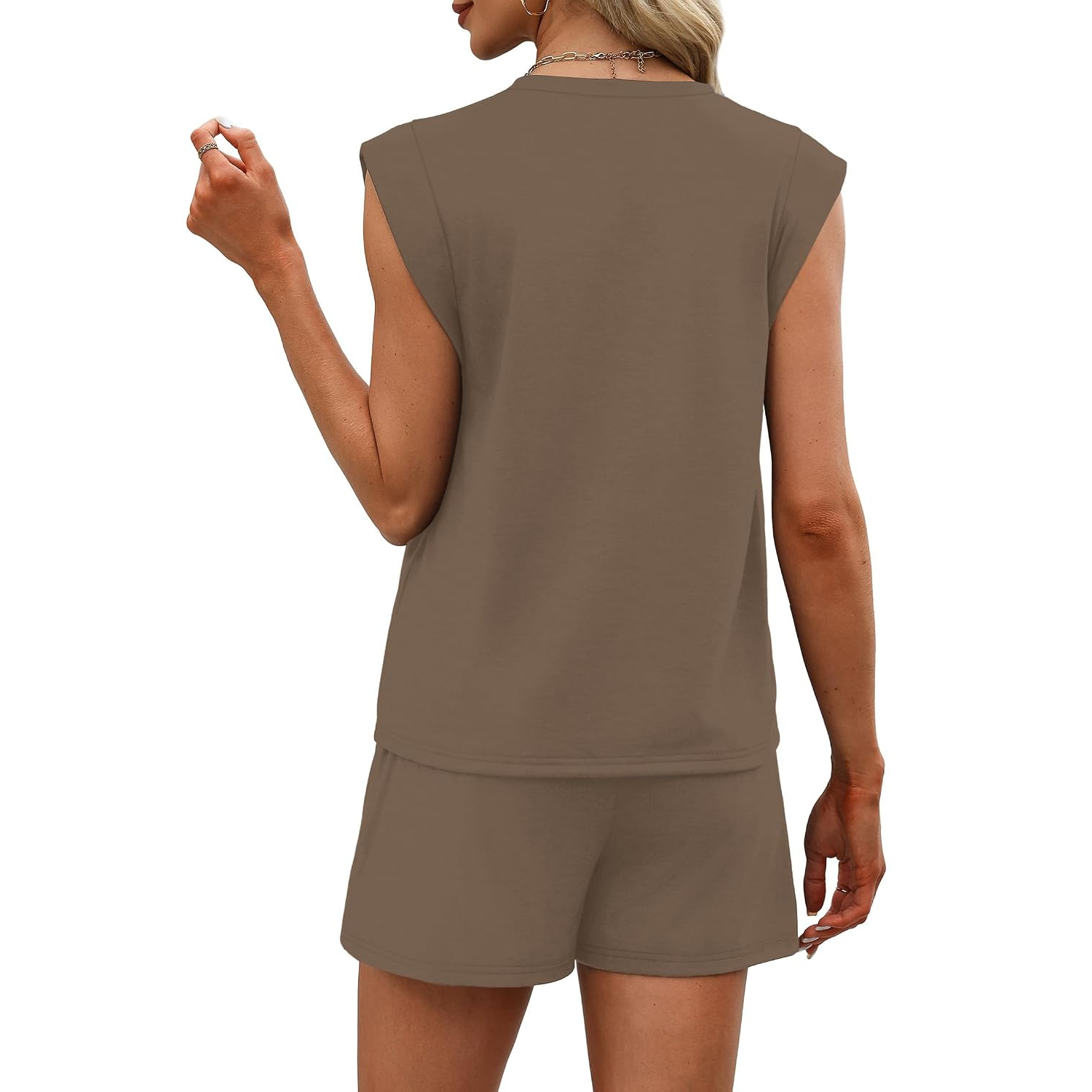 2 Pieces Beach Vacation Outfit Top And Shorts Set For Women