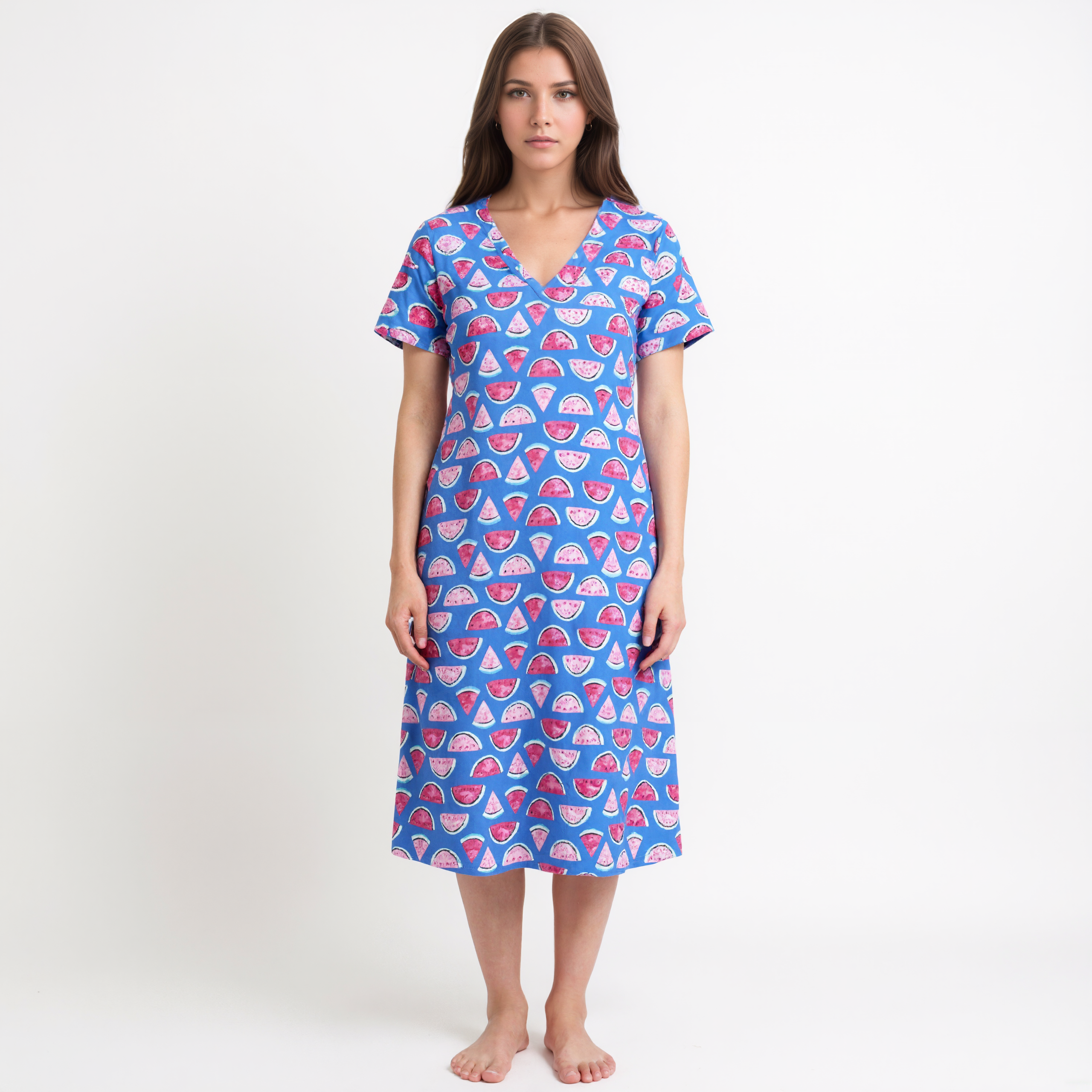 Capri Bottom Pajama Set With Short Sleeve