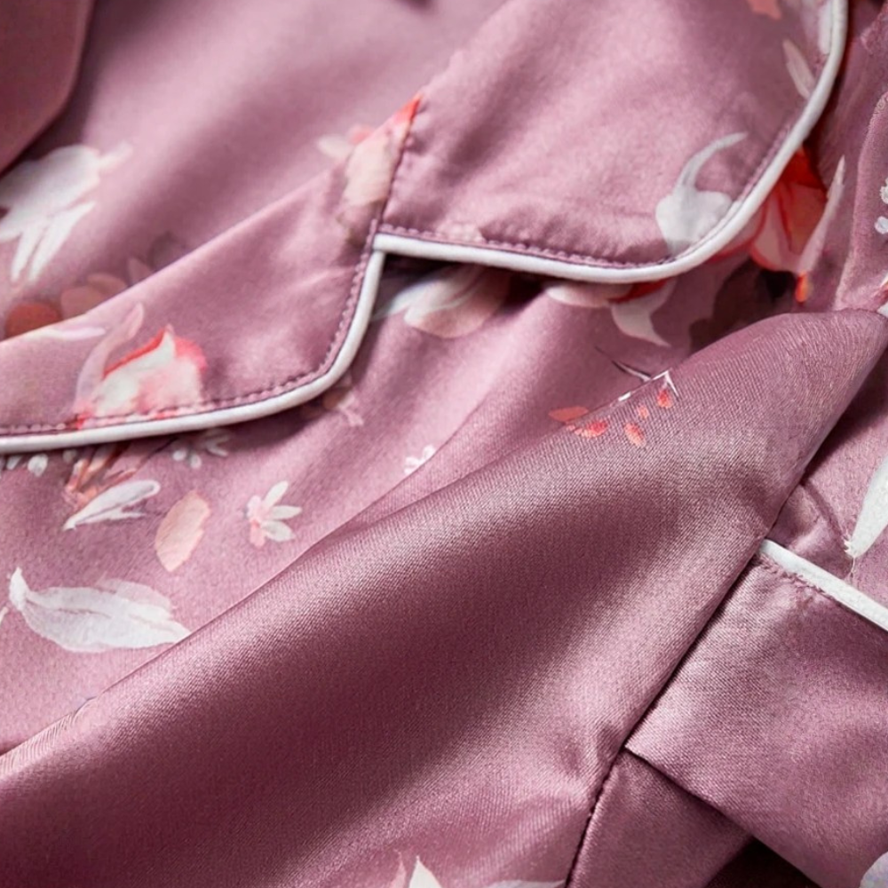 Bloomline Floral Short Sleeve Air Flow Pajama Set For Women 