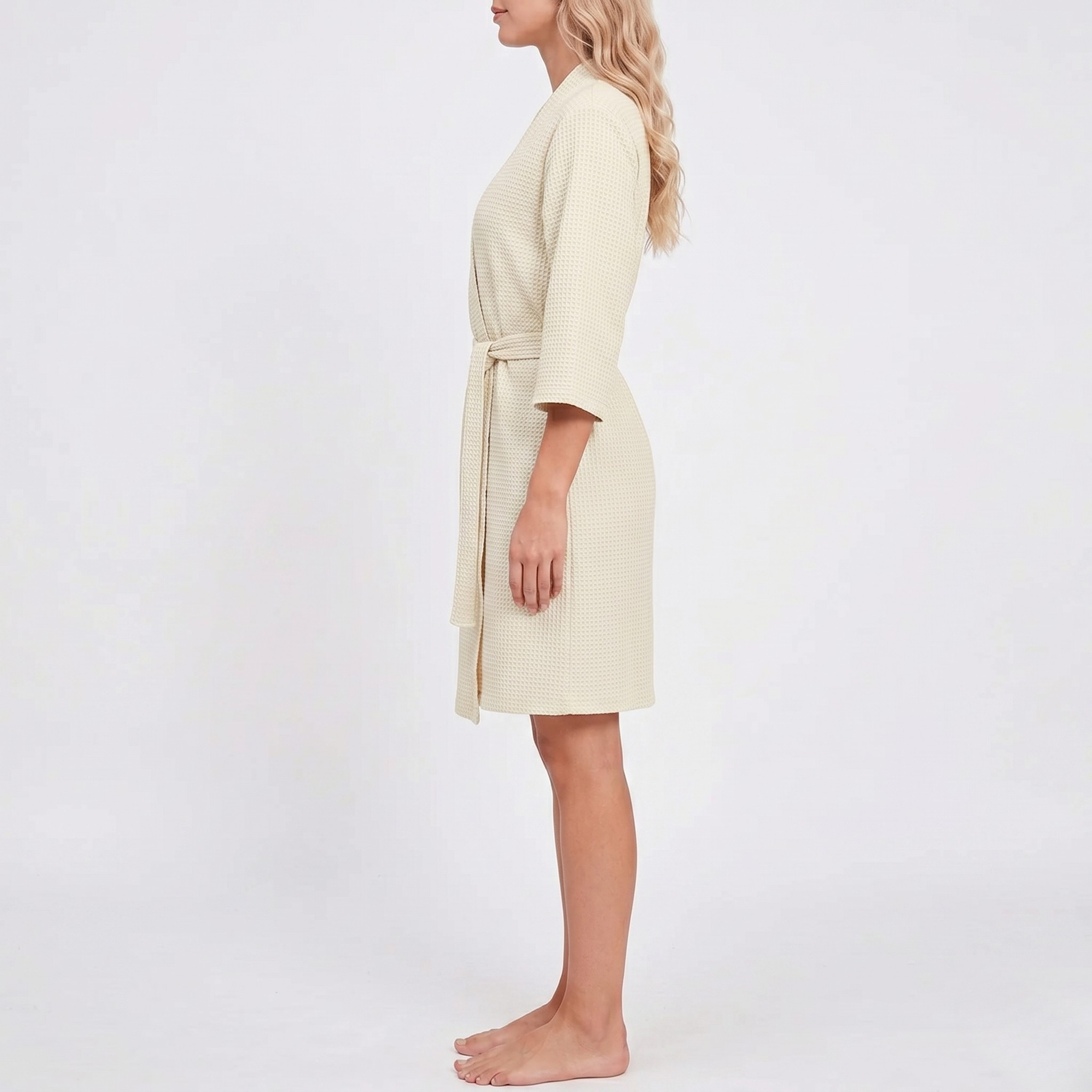Lightweight Wrap Bathrobe With Adjustable Tie Belt Closure