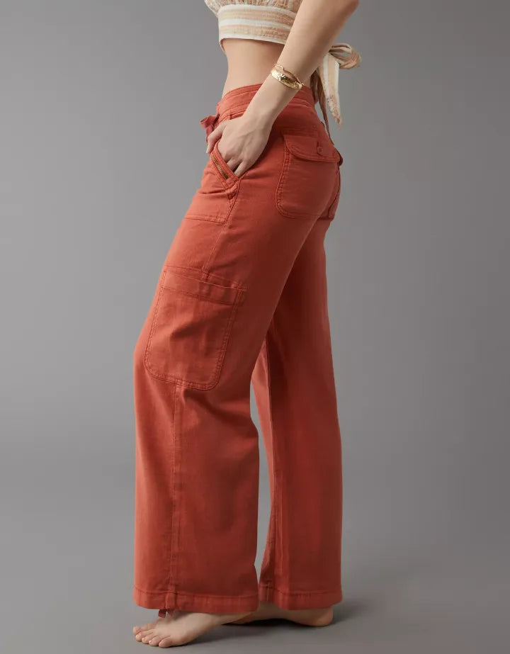 Linen Cargo Pants With Side Pockets