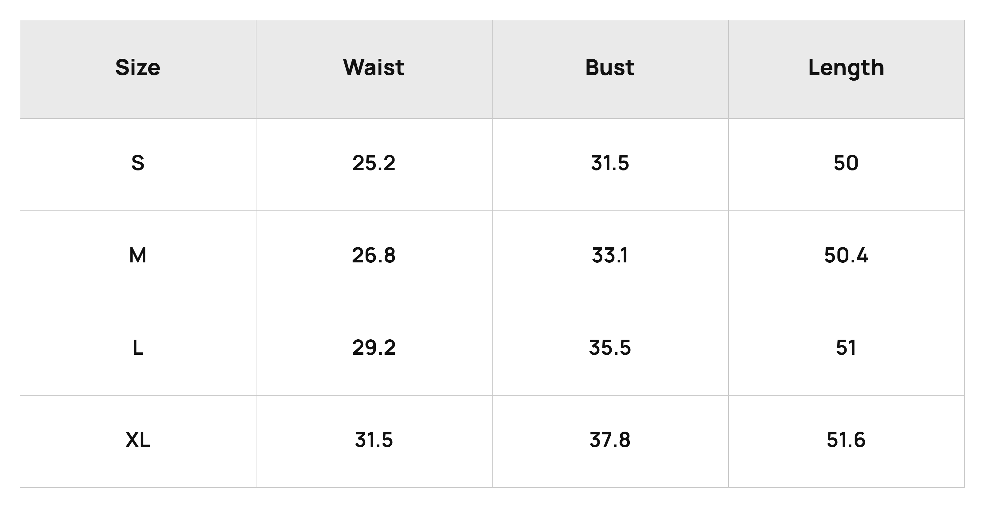 Size Chart