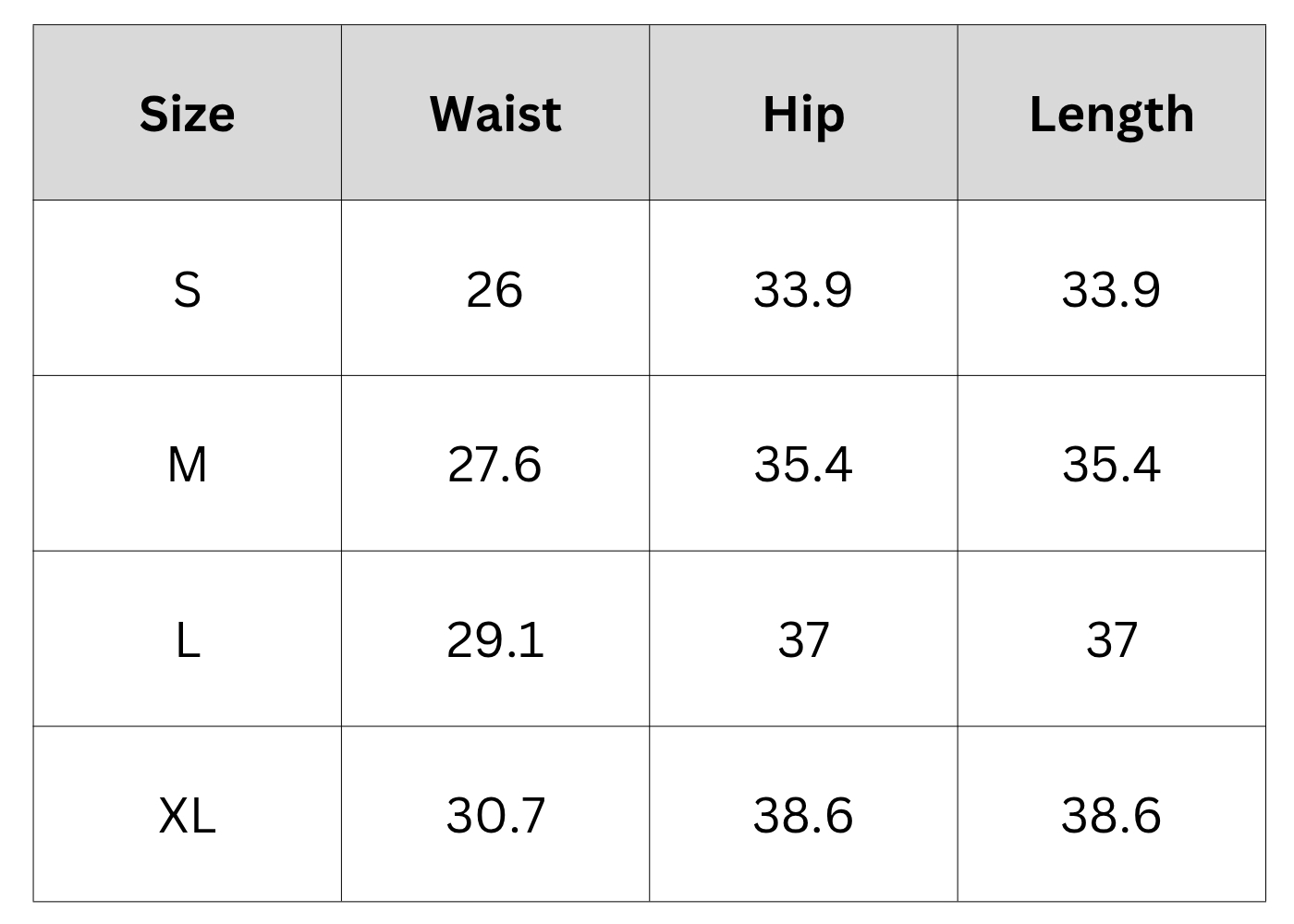 Size Chart