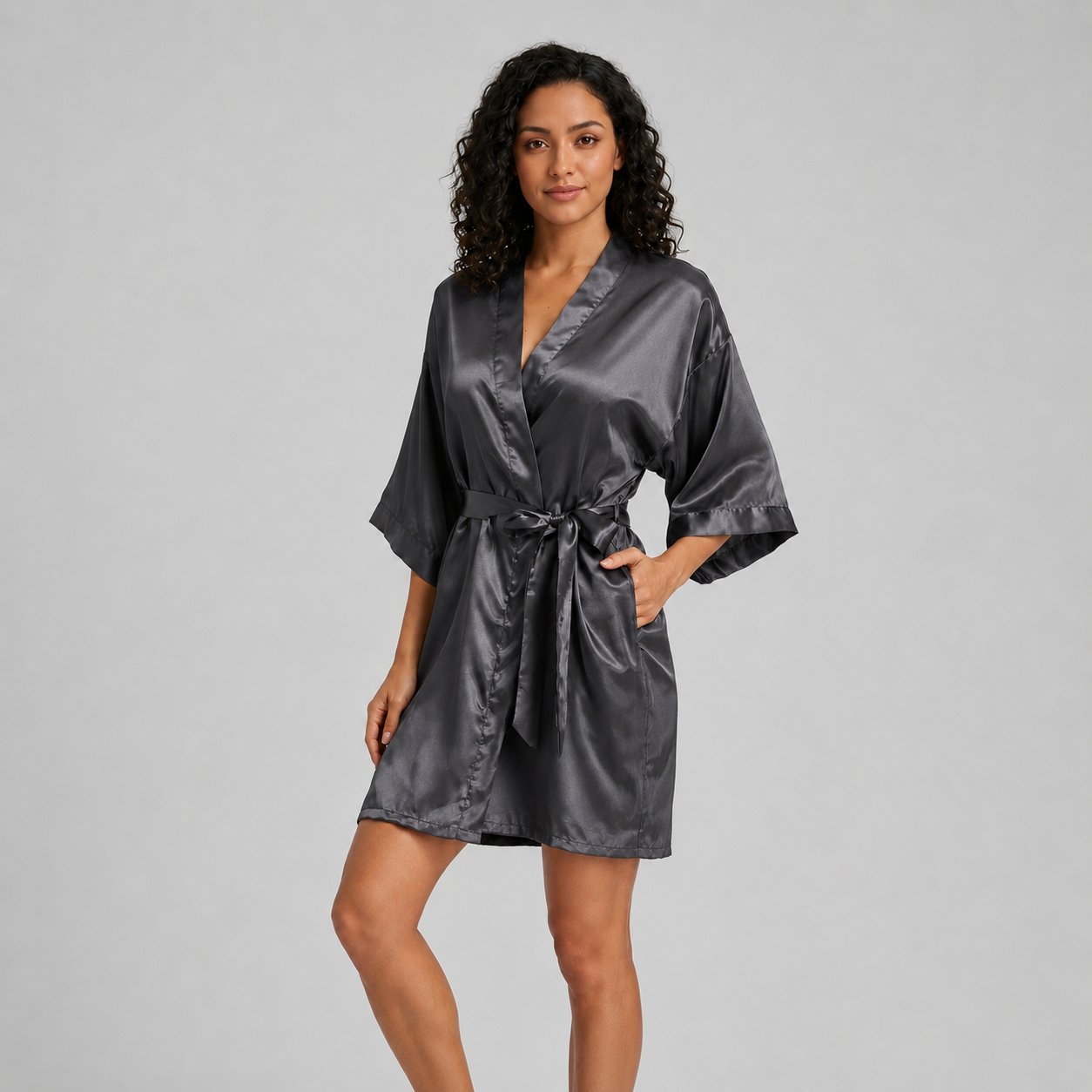 Short Bridesmaid Bride Party Silky Satin Sleepwear Robes