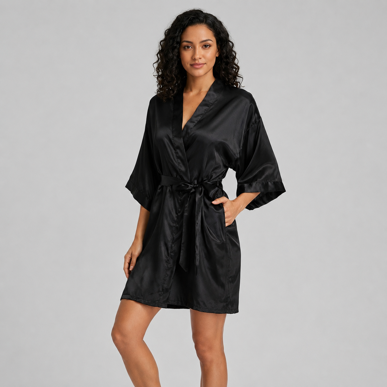 Short Bridesmaid Bride Party Silky Satin Sleepwear Robes