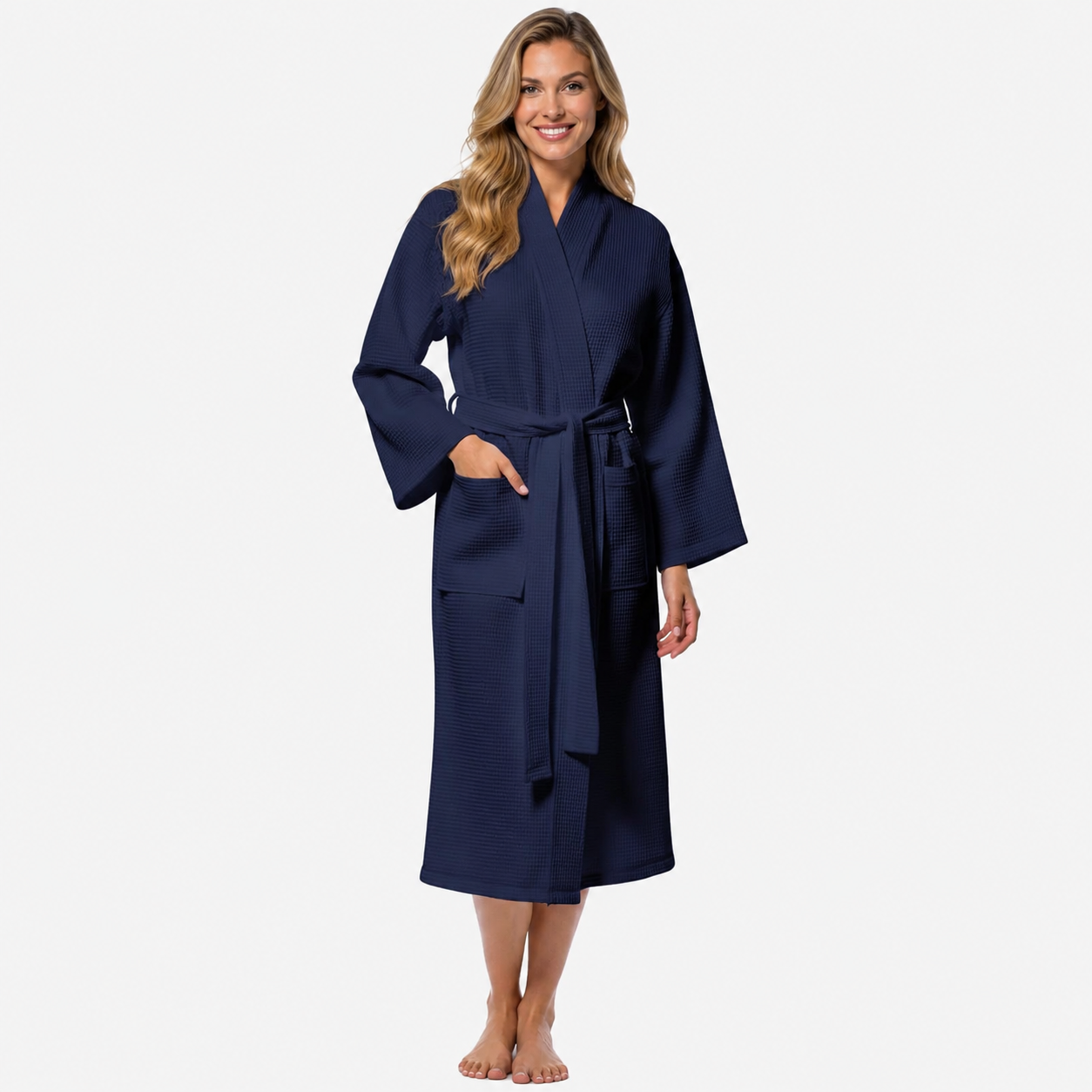 Fast Drying Full Length Lightweight Waffle Knit Soft Spa Bath Robe