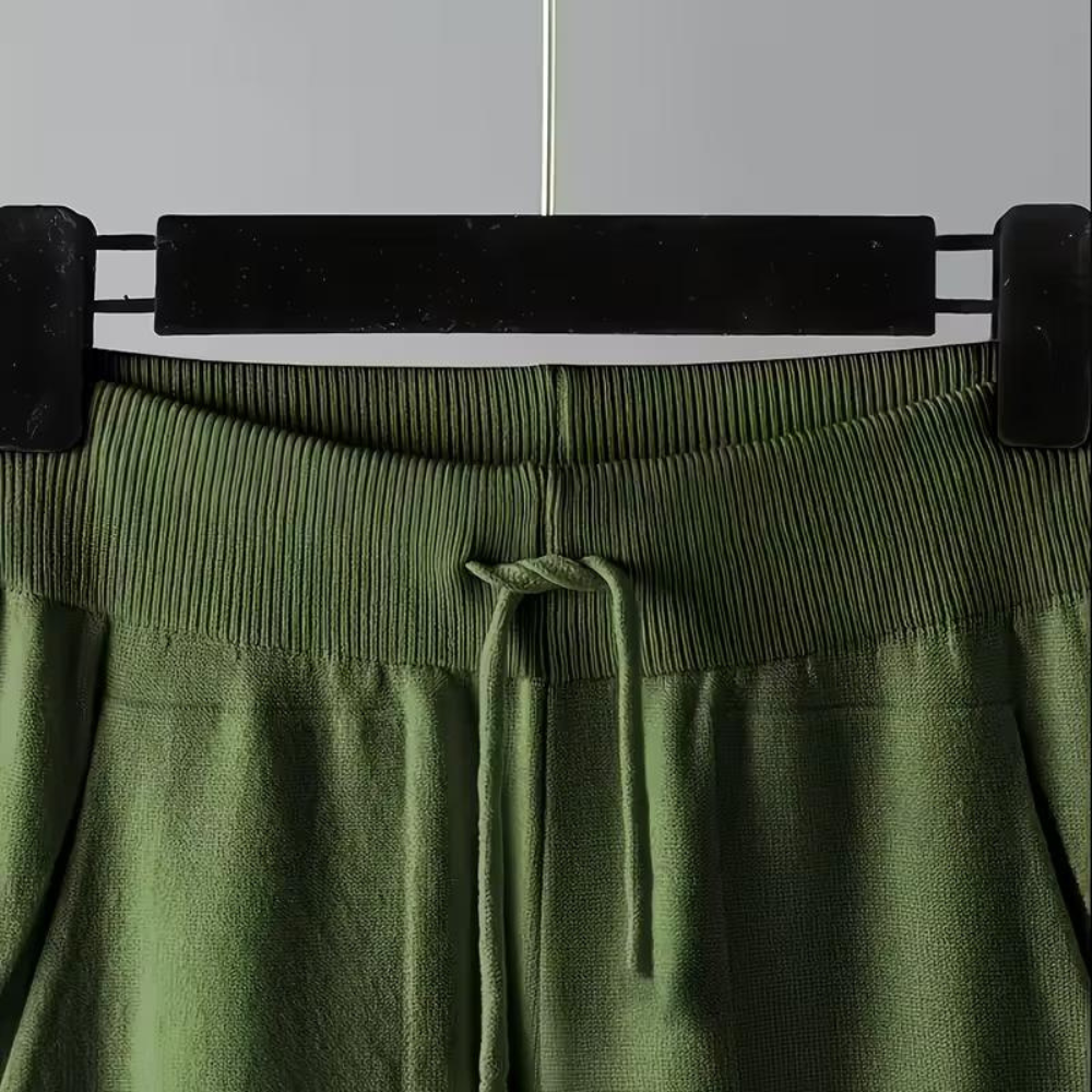 V Collar Knit Sweater Pant Set