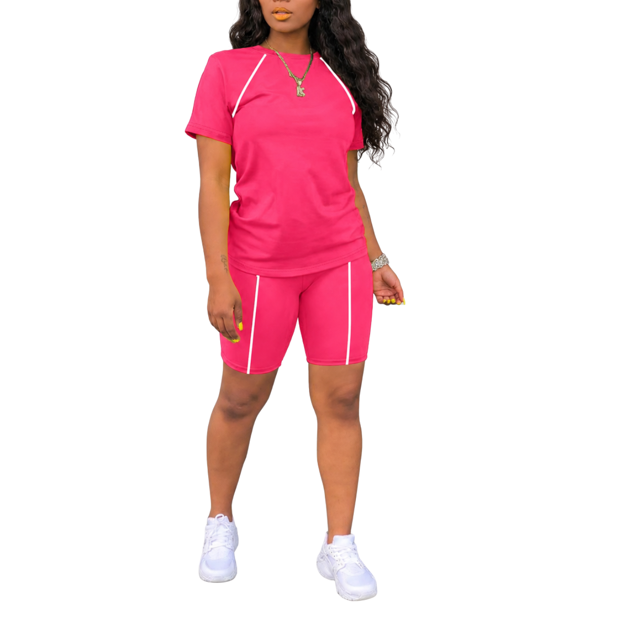 Two Piece Tracksuit with T Shirt and Shorts For Women