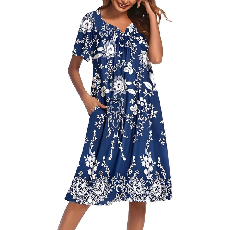 Casual House Dress And Lounge Wear With Pockets For Women