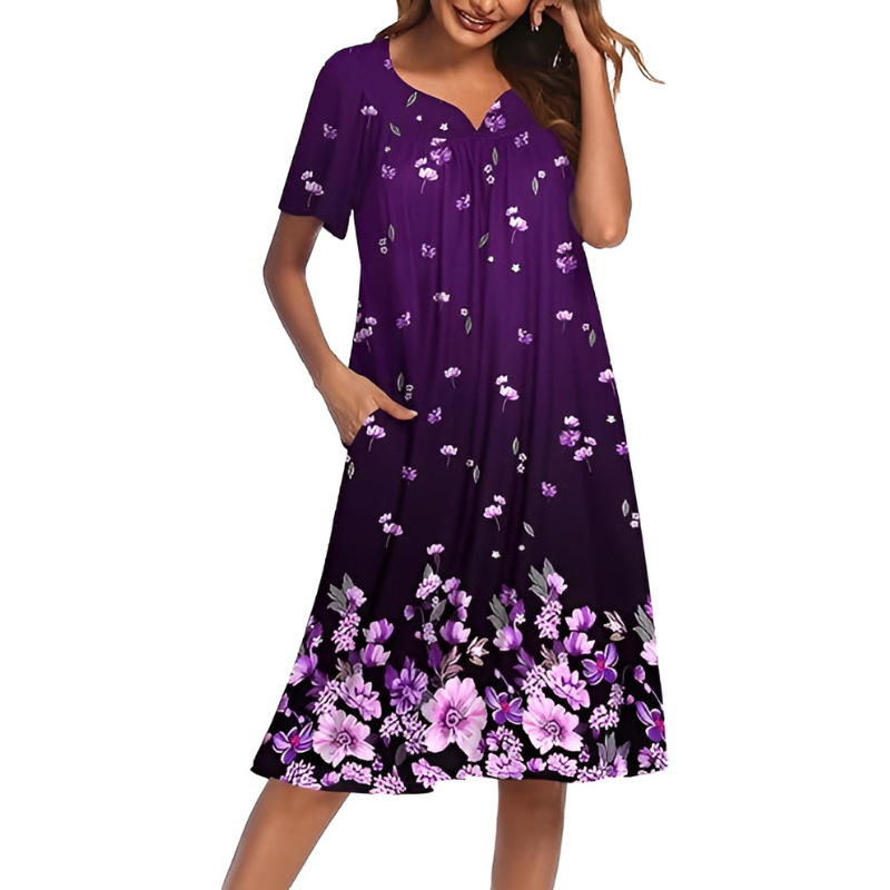 Casual House Dress And Lounge Wear With Pockets For Women