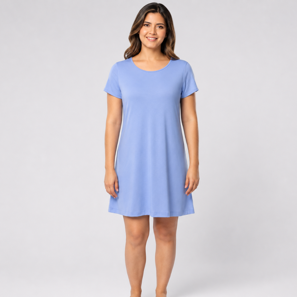 Women Short Sleeve Comfy Shirt Dress