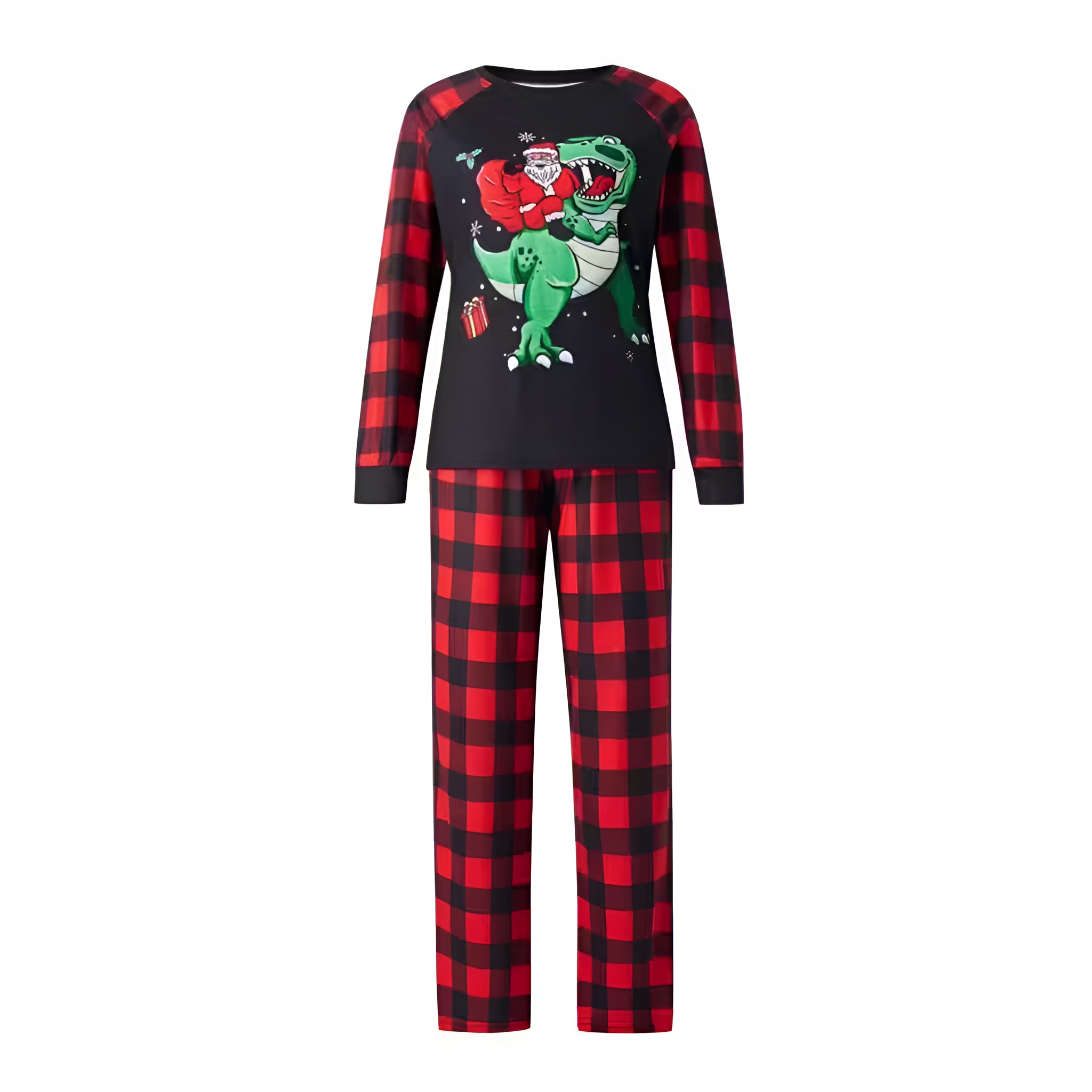 Cozy Christmas Dinosaur Santa Family Matching Pajama Sets