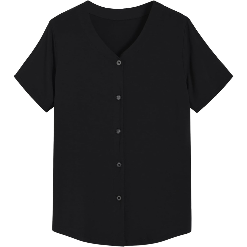 Women Bamboo Viscose Button Up Pajama Shirt
