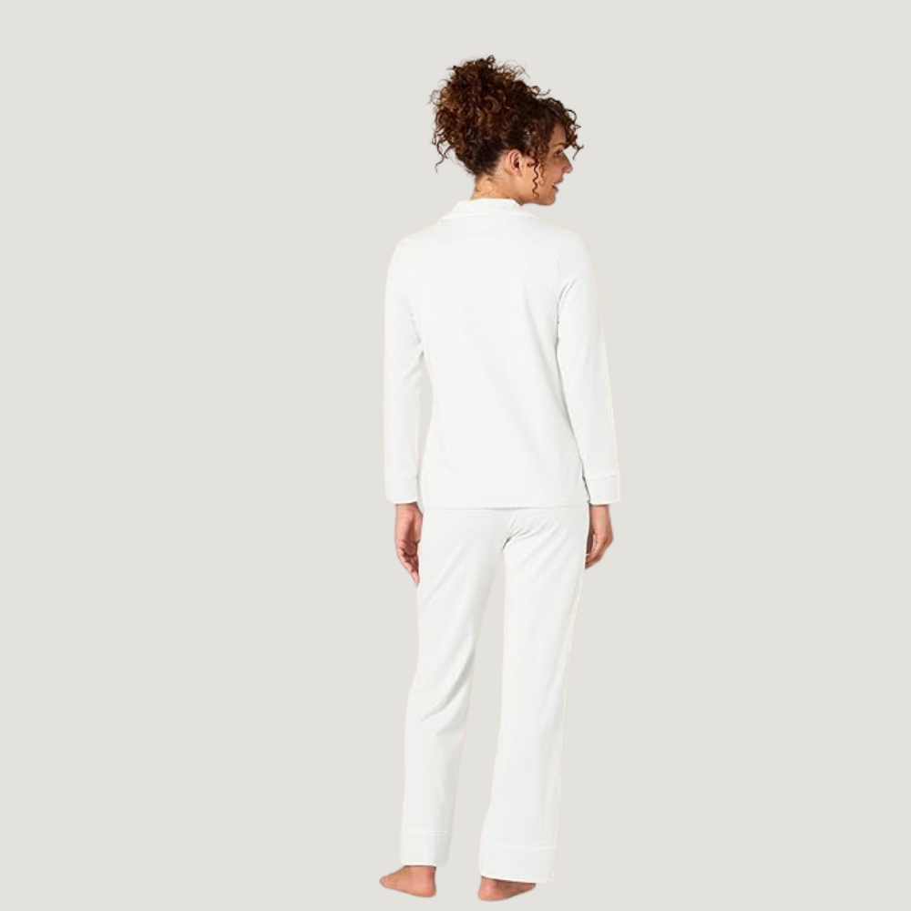 Women Cotton Modal Pajama Set Long Sleeve Shirt And  Bottoms