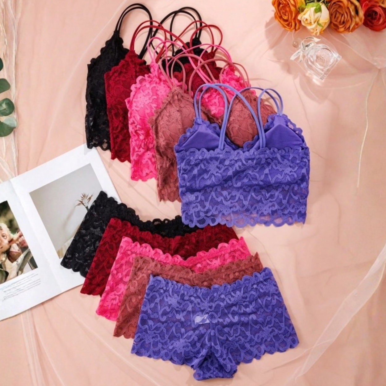 5 Pieces Comfortable Camisole And Underwear Set For Women