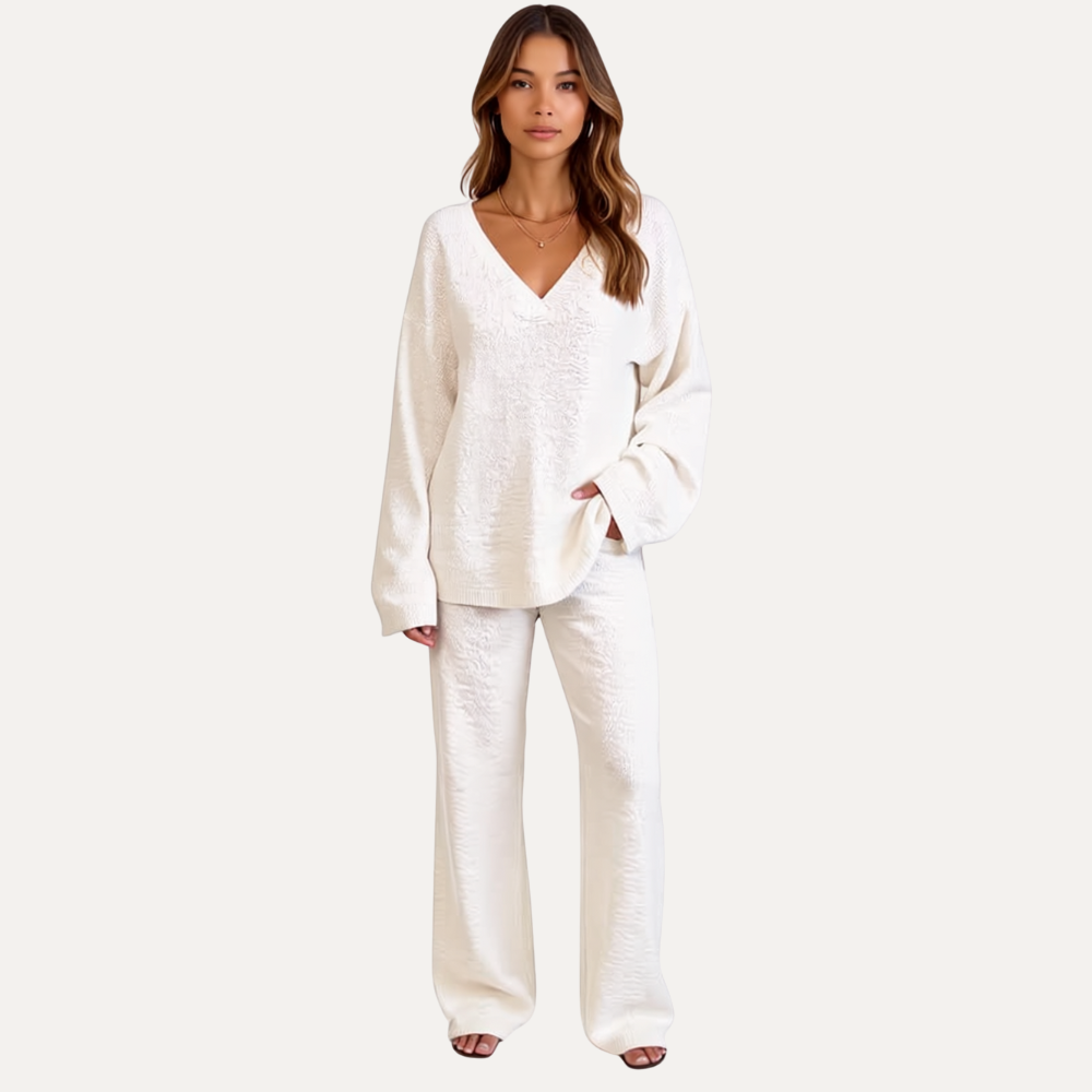 2 Pieces Fuzzy Fleece Pajama Set For Women