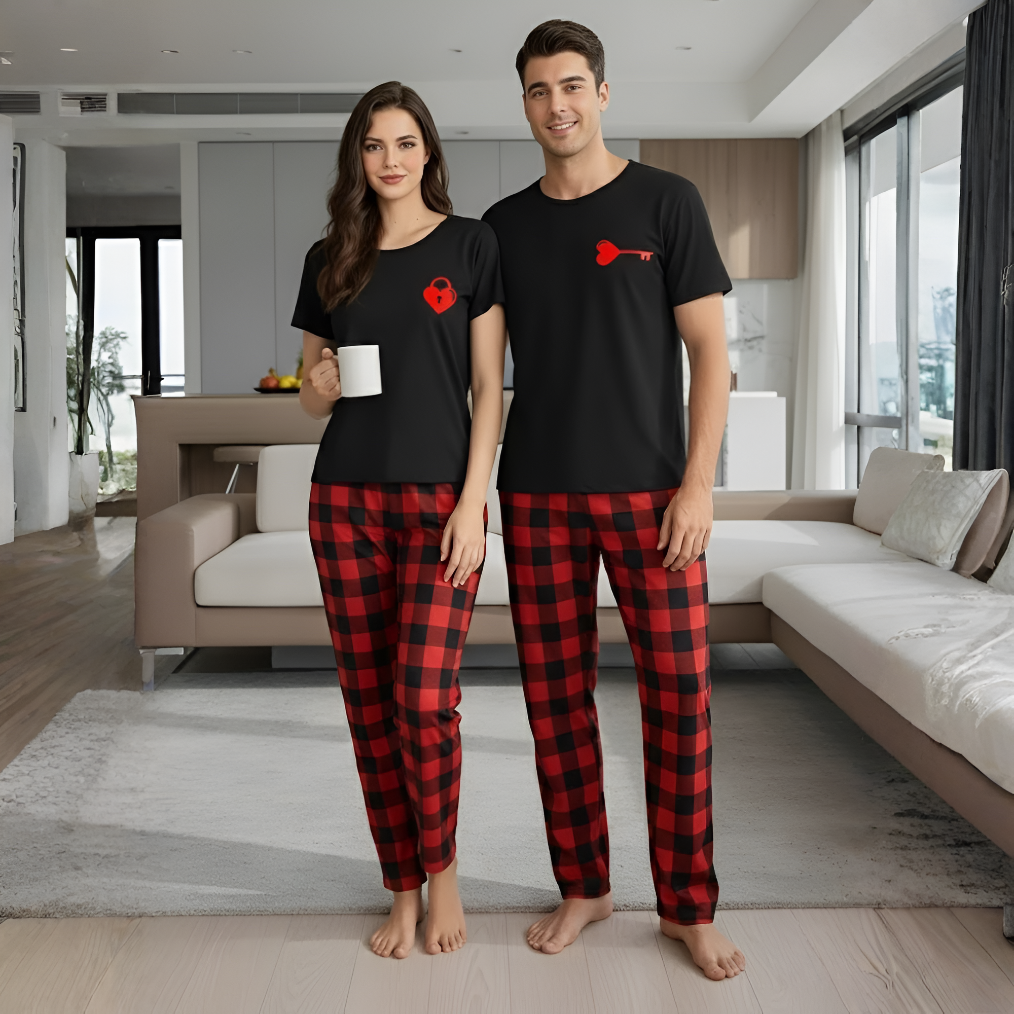Couple Style Pajama Set, Valentine's Day Gift for Men or Women
