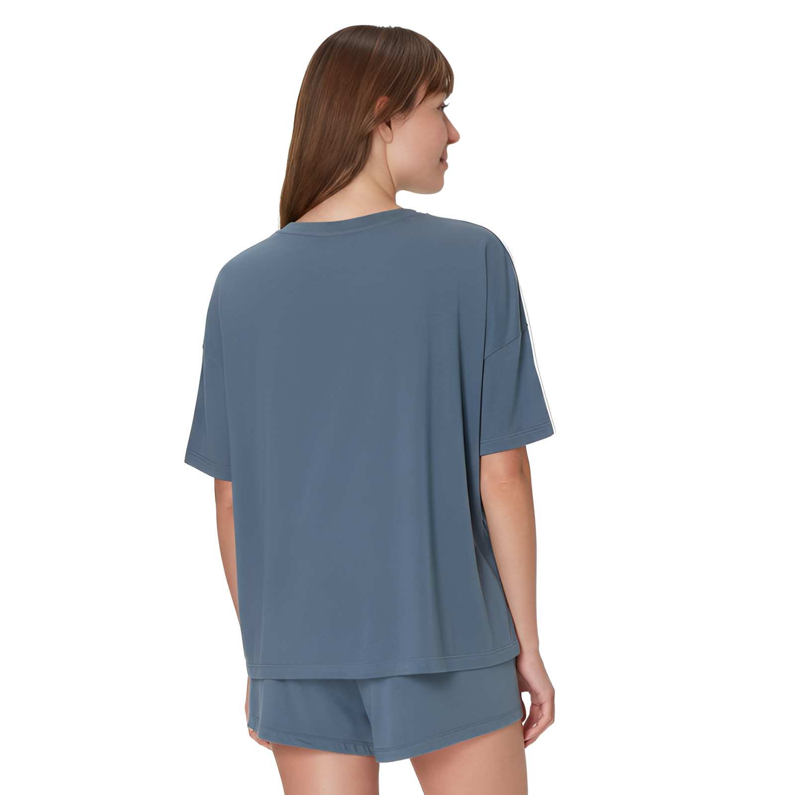 Soft Boxy T Shirt Sleep Shorts Set For Women