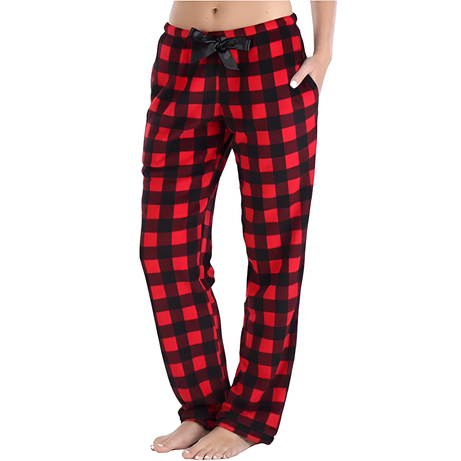 Plush Pajama Pants With Pockets For Women