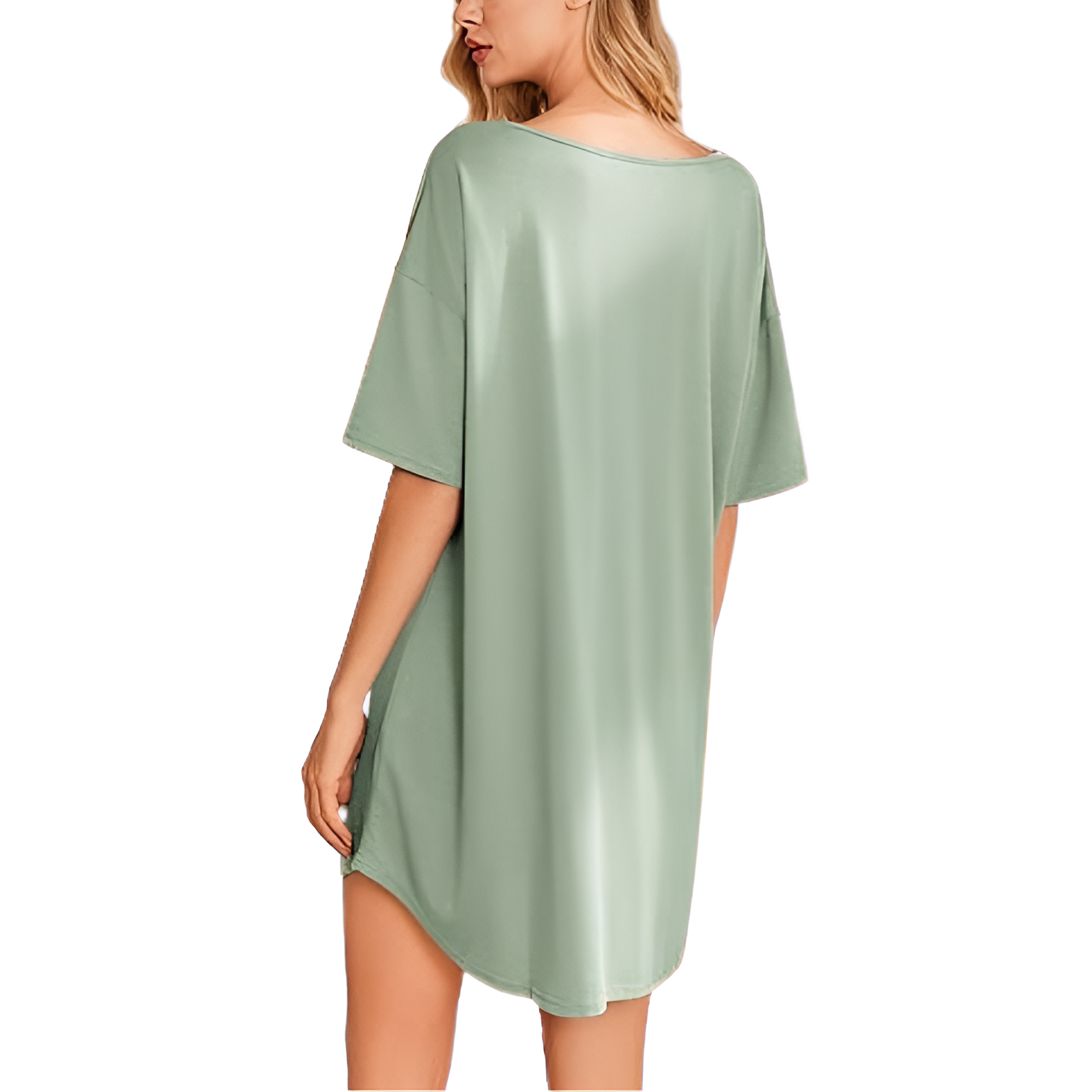 Nightgowns For Women With Short Sleeves And Pocket