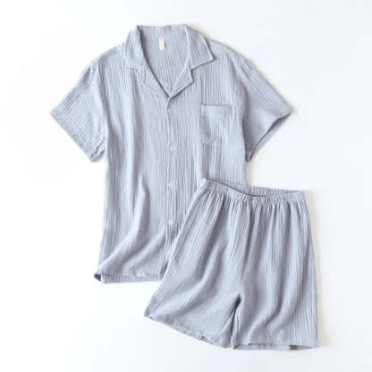 Summer Solid Short Sleeve Pajamas